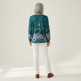 Willow - Turquoise Floral Sweater