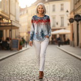 Alice - Light Blue Christmas Tree Sweater