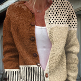 Minimalist  Abstract Polka Dots Print Buttoned Cardigan