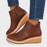 Marcy™ | Zip-Up Platform Ankle Boots