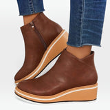 Marcy™ | Zip-Up Platform Ankle Boots