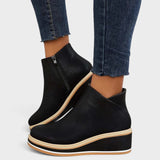 Marcy™ | Zip-Up Platform Ankle Boots