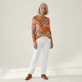 Florence - Orange Floral Sweater