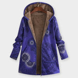Phoebe - Navy Fleece Hoodie with Mandala Print