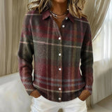 Madeleine - Burgundy and Green Checked Cardigan