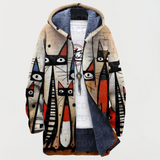 Laura – Jacket with Abstract Cat Pattern