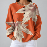 Marion - Orange Maple Leaf Sweater