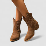 Grace™ | Embroidered Western Ankle Boots