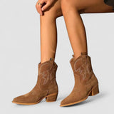Grace™ | Embroidered Western Ankle Boots