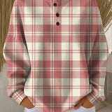 Emma - Blush Plaid Sweater