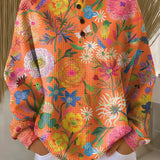 Florence - Orange Floral Sweater