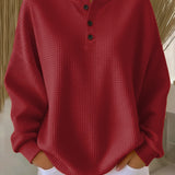 Helen - Solid Waffle Knit Sweater