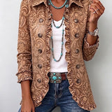 Madison | Vintage Bohemian Floral Print Ruffled Jacket